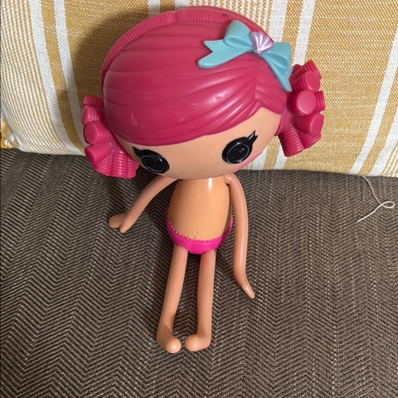 Adorable Pink Doll with Blue Bow - Picture 1 of 4